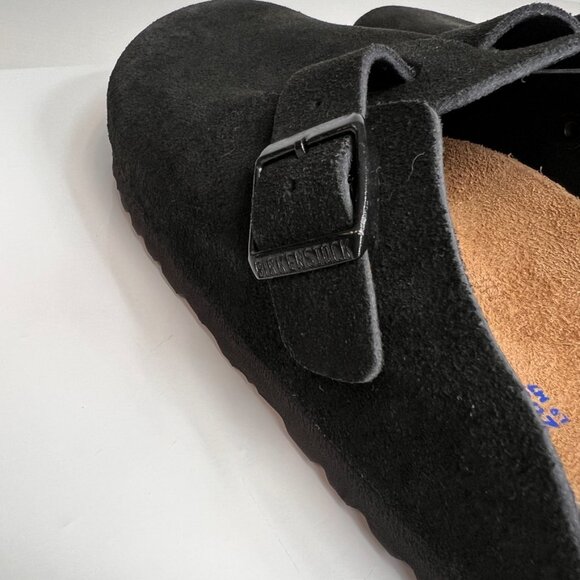 Birkenstock Sandal Women 9 Leather Flat Slide Clog Strap Boston Party Core Ni - Picture 5 of 9